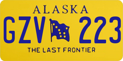 AK license plate GZV223