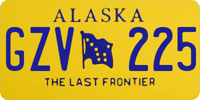 AK license plate GZV225