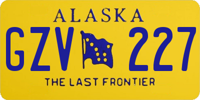 AK license plate GZV227