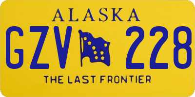 AK license plate GZV228