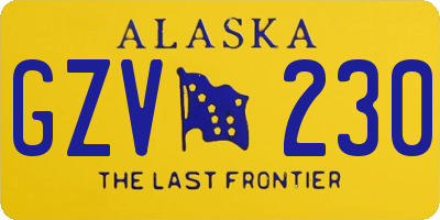 AK license plate GZV230