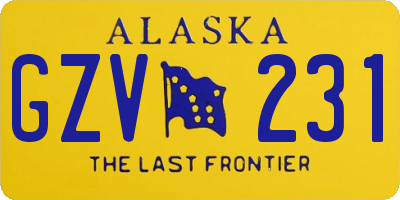 AK license plate GZV231