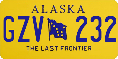 AK license plate GZV232