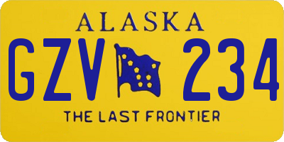 AK license plate GZV234