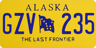 AK license plate GZV235