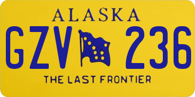 AK license plate GZV236