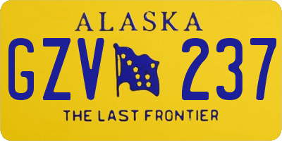 AK license plate GZV237