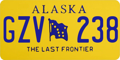 AK license plate GZV238