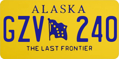 AK license plate GZV240