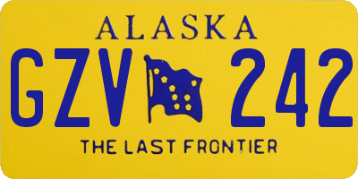 AK license plate GZV242