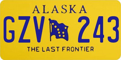 AK license plate GZV243