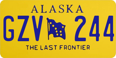 AK license plate GZV244