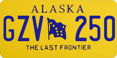 AK license plate GZV250