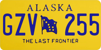 AK license plate GZV255