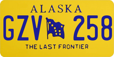 AK license plate GZV258