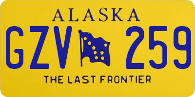 AK license plate GZV259