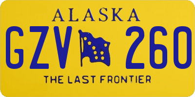 AK license plate GZV260