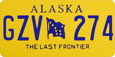 AK license plate GZV274