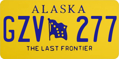 AK license plate GZV277