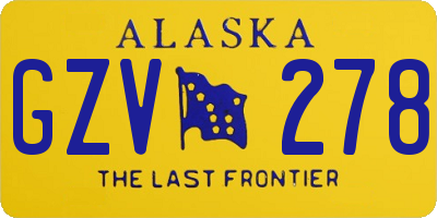 AK license plate GZV278