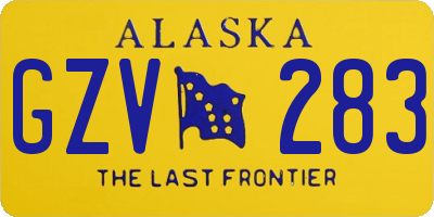 AK license plate GZV283