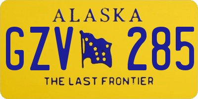 AK license plate GZV285