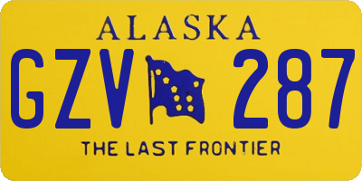 AK license plate GZV287