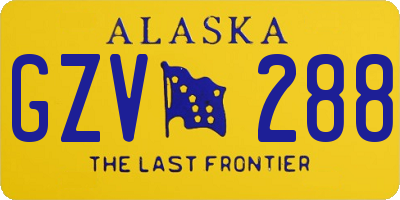 AK license plate GZV288