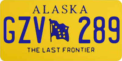 AK license plate GZV289