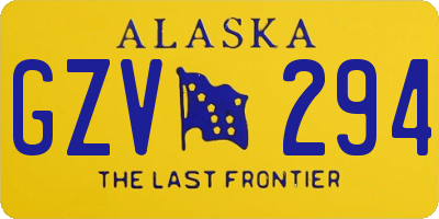 AK license plate GZV294