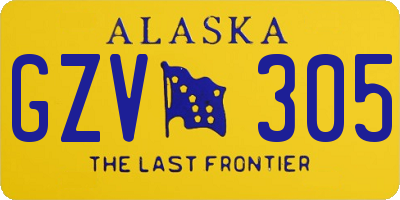 AK license plate GZV305