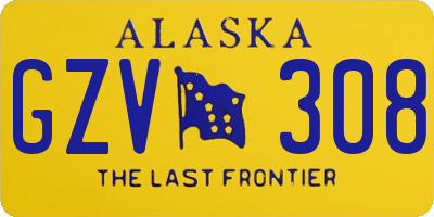 AK license plate GZV308