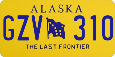 AK license plate GZV310