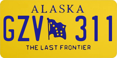 AK license plate GZV311