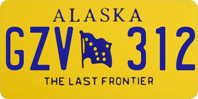 AK license plate GZV312