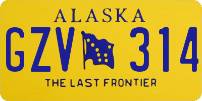 AK license plate GZV314