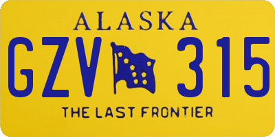 AK license plate GZV315