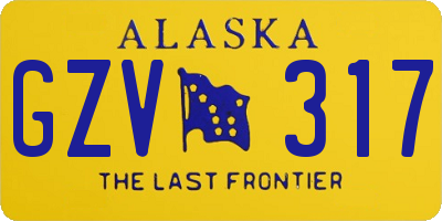 AK license plate GZV317