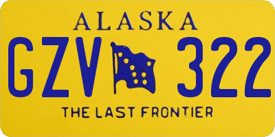 AK license plate GZV322