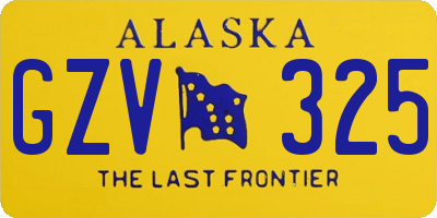 AK license plate GZV325