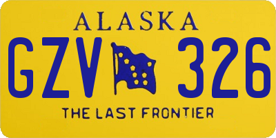 AK license plate GZV326