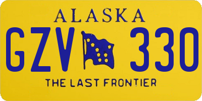 AK license plate GZV330