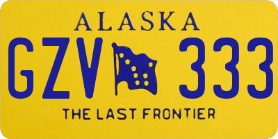 AK license plate GZV333