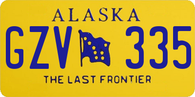 AK license plate GZV335