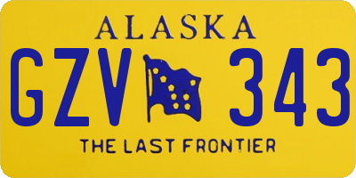 AK license plate GZV343