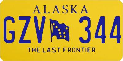 AK license plate GZV344