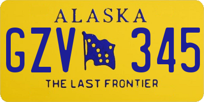 AK license plate GZV345