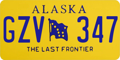 AK license plate GZV347