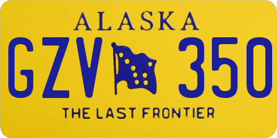 AK license plate GZV350