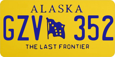 AK license plate GZV352